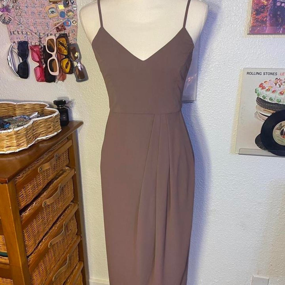 Elegant Lulus Brown Spaghetti Strap Dress